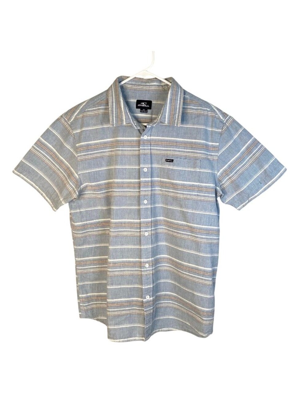 O'Neill Blue Striped Seafarer Shirt Cool Sz M Standard Fit Button Up Cotton
